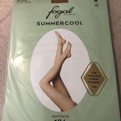 NEW FOGAL OF SWITZERLAND SUMMERCOOL 104 ULTRA SHEER PANTYHOSE 1080 PLAGE - M