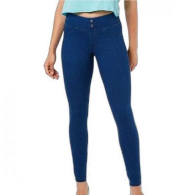 New HUE Women’s Original Smoothing Denim Leggings pants blue XS