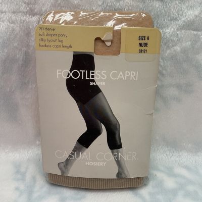 Vintage SEALED Casual Corner Hosiery Footless Capri Shaper Nude