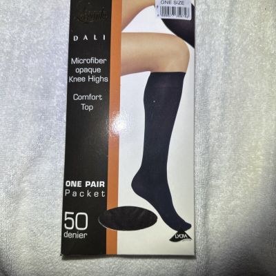 Levante Moka Dali Microfiber Opaque Knee Highs Comfort Top OS Brown