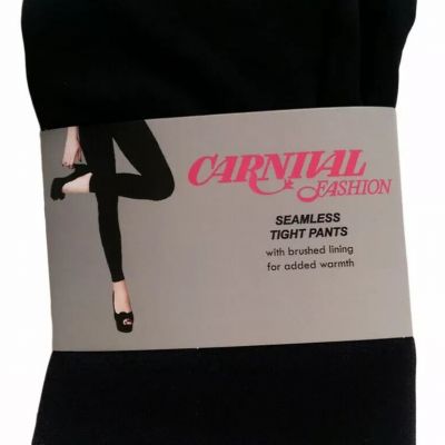 Carnival Fashion Brushed Lined Seamless Tight Pants One Size 2-16 Black  New MF