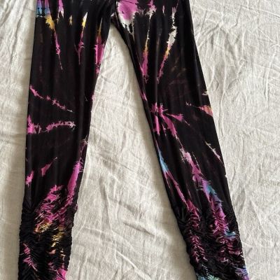 Greater Good Sz 2X XXL Artsy Tie Dye Knit Ruched Legging’s Soft Stretchy