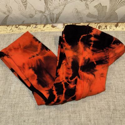 We Love Colors Orang & Black Tye Die Footless Tights-XL