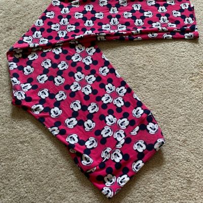 LULAROE ONE SIZE OS LEGGINGS BRIGHT PINK FUCHSIA DISNEY MICKEY MOUSE