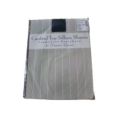 Control Top Silken Sheers Small/Med Navy Style 20038 Sandalfoot Pantyhose 20 Den