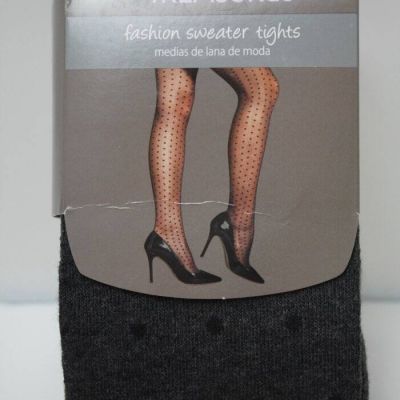 NEW Womens Secret Treasures Fashion Sweater Tights Size 1 Gray Polka Dot Ladies