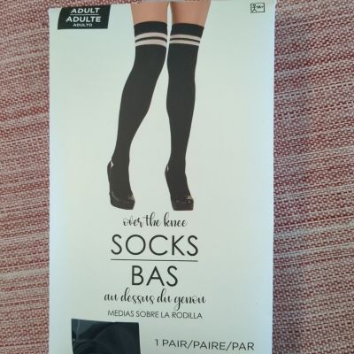 Black Over The Know Socks Woman's One Size Up To 165 Pounds