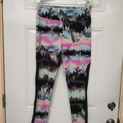 Women's XL Colorful Leggings With Owls