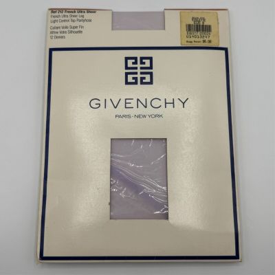 NOS Vtg 1990 Givenchy Pantyhose Size B French Sheer Light Control Top Violette