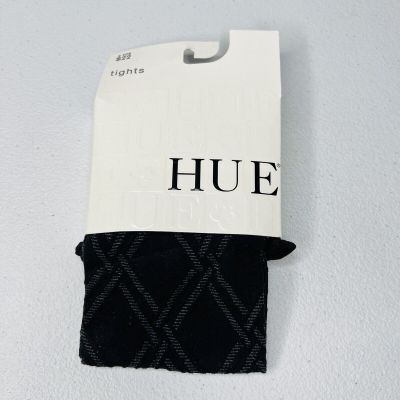 Hue Women's Woven Diamond Tights with Control Top Black Size S / M 120-170 lbs