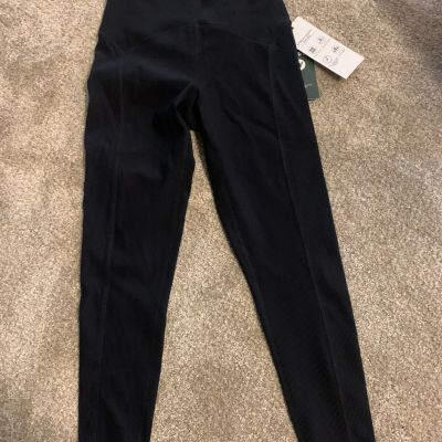 NWT $78 Glyder 7/8 Ribbed Sport Leggings FormaOne Women's S Black Color