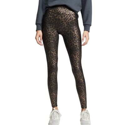 Spanx Women’s Faux Leather Leopard Print Metallic Shapping Leggings Size S