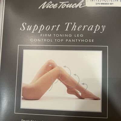 Nice Touch Support Therapy/Control Top Pantyhose White Size B