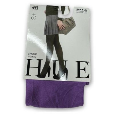 HUE Dark Orchid Purple Opaque Tights Womens Size 1 U4689 New