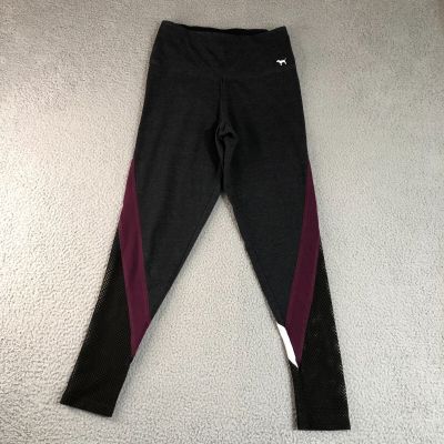 Victoria Secret PINK Leggings Women Medium Gray Gym Workout Yoga Logo