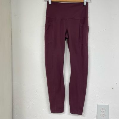 Yogalicious Lux Burgundy High Rise Full Length Leggings XS