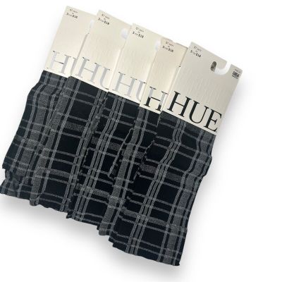 Hue Black One Size Fits Most Plaid Knee Hi Sock 5 Pairs