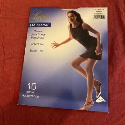 Levante Pantyhose Sz 2 Medium  / Panna LIA CONTROL TOP ITLAY - New