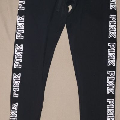 NEW Victoria's Secret Pink X-Small Logo Campus Legging Black/Maroon