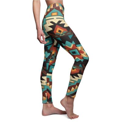 Womens Skinny Casual Leggings All Over Print Southwestern Navajo Native American