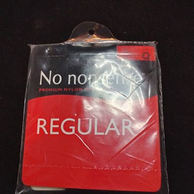 No Nonsense Regular Reinforced Pantyhose  Sheer Toe Q Off Black 1 pair