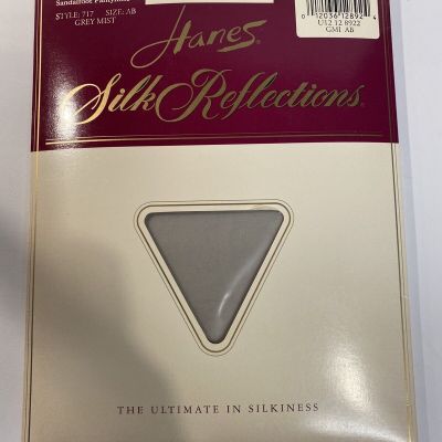 Vintage Hanes Silk Reflections Silky Sheer Grey Mist AB Pantyhose