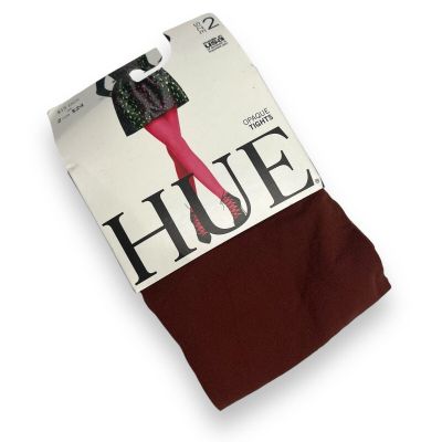 HUE Womens Opaque Tights Size 2 Nutmeg Color 1 Pair Nylon Blend NEW