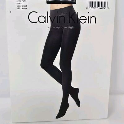 Calvin Klein Ultra Opaque Tights Pantyhose Black Size D NOS