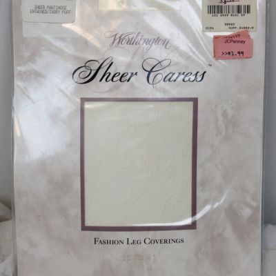 Worthington Sheer Caress Textured Pantyhose Long Entwined Ivory Tights Coverings