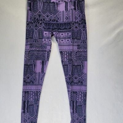 LuLaRoe Size S Cassie Cute Bright Purple Leggins Aztec Design