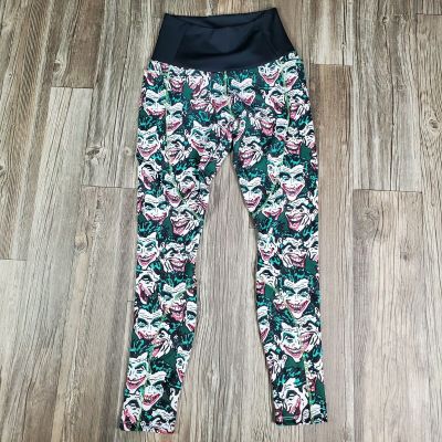 Women fashion joker face leggings printed w/ 2 pockets green black red S/M 27in