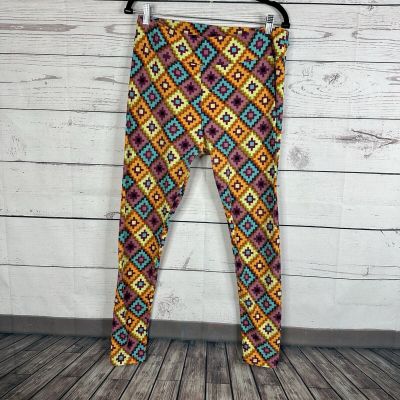 Lularoe Leggings Womens TC Multicolor Patchwork Bright Buttery Soft Tall Curvy