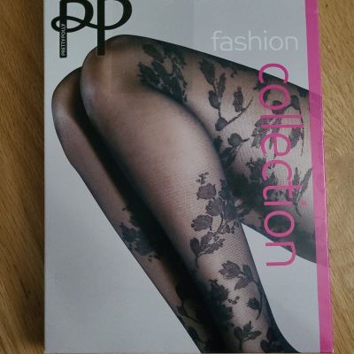 Pretty Polly NPAYN8 Autumn Fall Floral Tights Black One Size