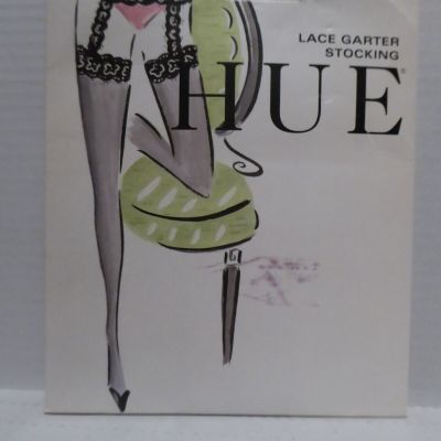 Vintage HUE Lace Garter Stockings~White Size 2 Style#7572