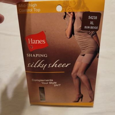 Hanes Control Top Silky Sheer Compliments Your Style 24/7 Beige XL