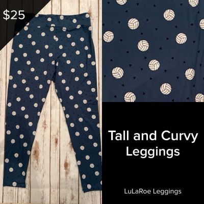 LuLaRoe NEW For The Win Collection Leggings TC2 Sizes 18+ Sports Blue