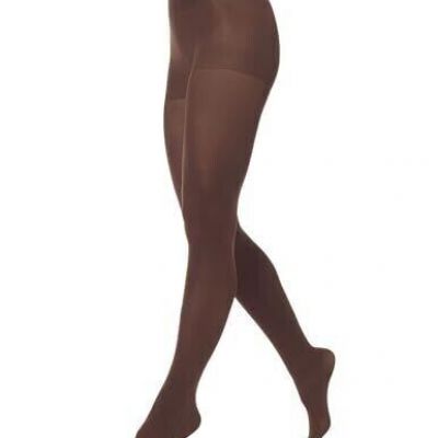 HUE Espresso Brown Super Opaque Tights w/Control Top Sz 1 S Small (100-150 lb)