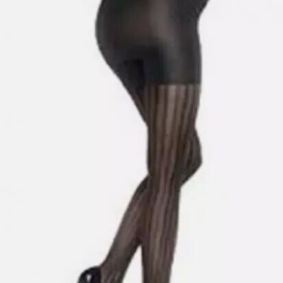 Maternity Spanx Tights Black Opaque Stripe Marvelous Mama Size 4 New in box