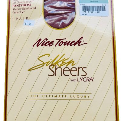 Nice Touch Silken Sheers Pantyhose W/ Lycra Tall Sandstone 20 Denier NOS VTG NIP