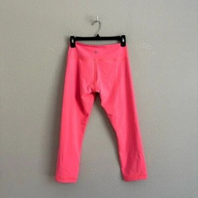 Lululemon Wunder Under Leggings 19” Size small Bright Coral--