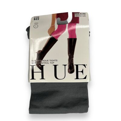 Hue Womens Super Opaque Control Top Tights Size 1 Steel Gray 1 Pair U6620