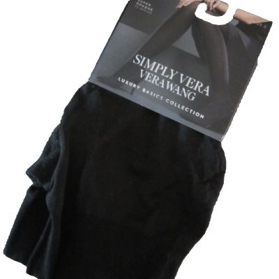 Vera Wang Simply Vera Black Super Opaque Seamless Tights - Sz 3- NEW IN PACKAGE