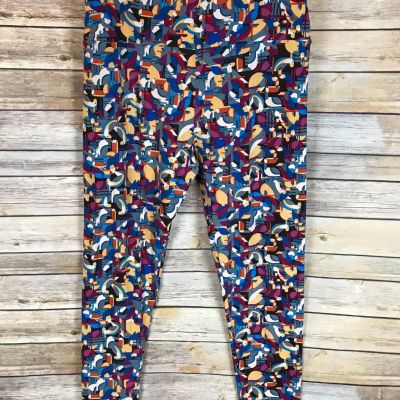 LULAROE BRIGHT MULTI-COLOR PRINT LEGGINGS TALL & CURVY