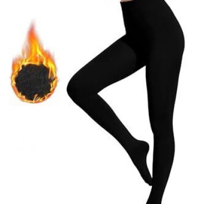 Women's Ultra Warm Thin Fleece Lined Tights for Winter, Large-X-Large Black