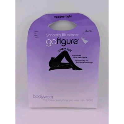 Go Figure Smooth Illusions Hanes Black Opaque Tights Size CD Medium