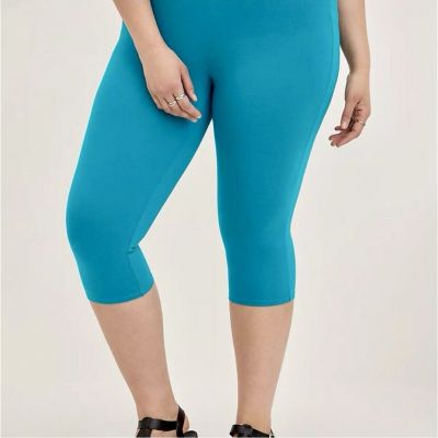 NEW Torrid Crop Legging Sz 5 5x/28 Enamel Blue Pedal Pusher Premium Soft Stretch