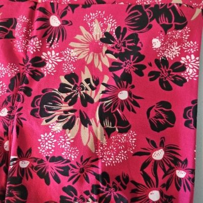 Lularoe Leggings TC - Flowers Pink/Berry Tan White Black