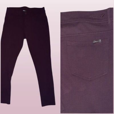 Seven7 Slimming Skinny Legging Jegging Purple Plum Size 10 Pockets