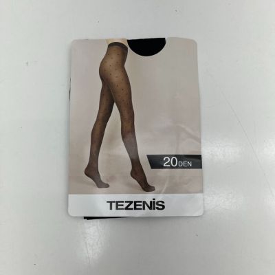 Tezenis Black Polka Dot Design 20 Den Pantyhose Women's Size Small/Medium NEW