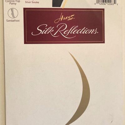 Hanes Silk Reflections Silky Sheer 717 Control-Top Pantyhose Sandalfoot AB